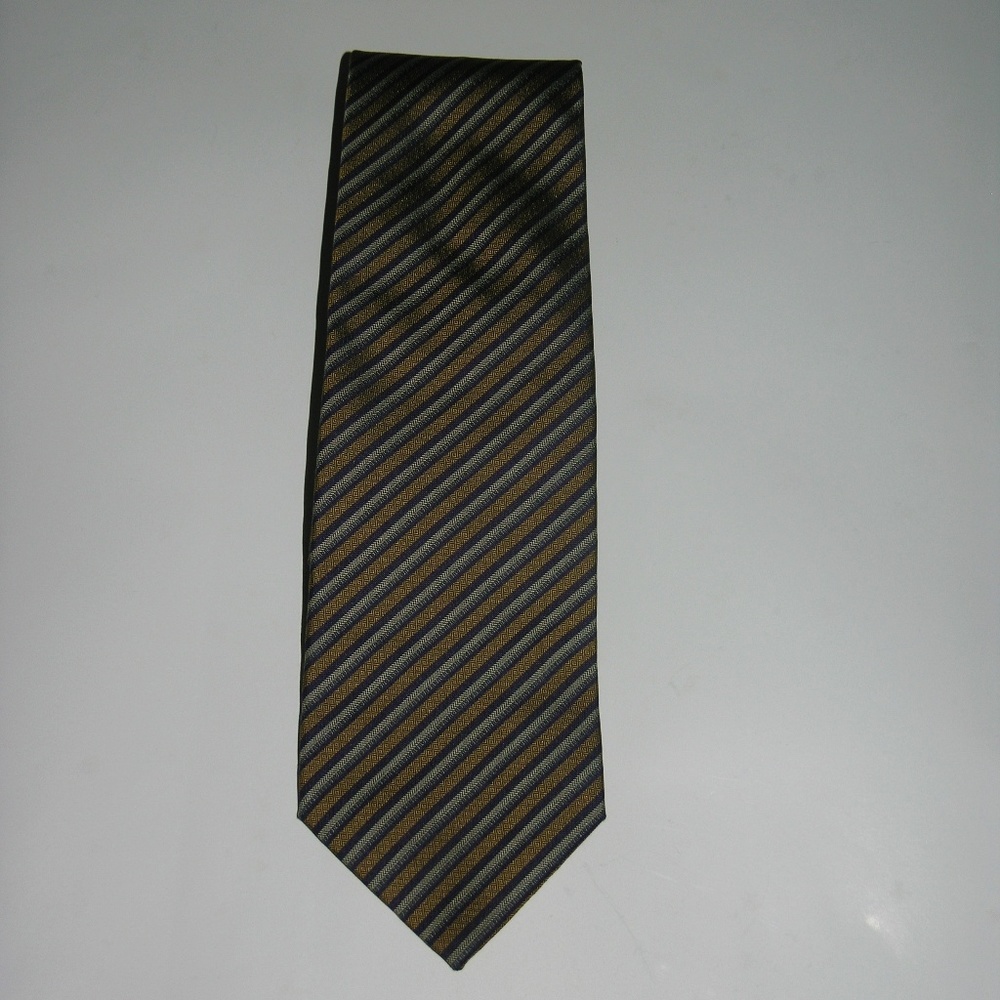 Gianluca Isaia Gold Regimental Striped Silk Tie